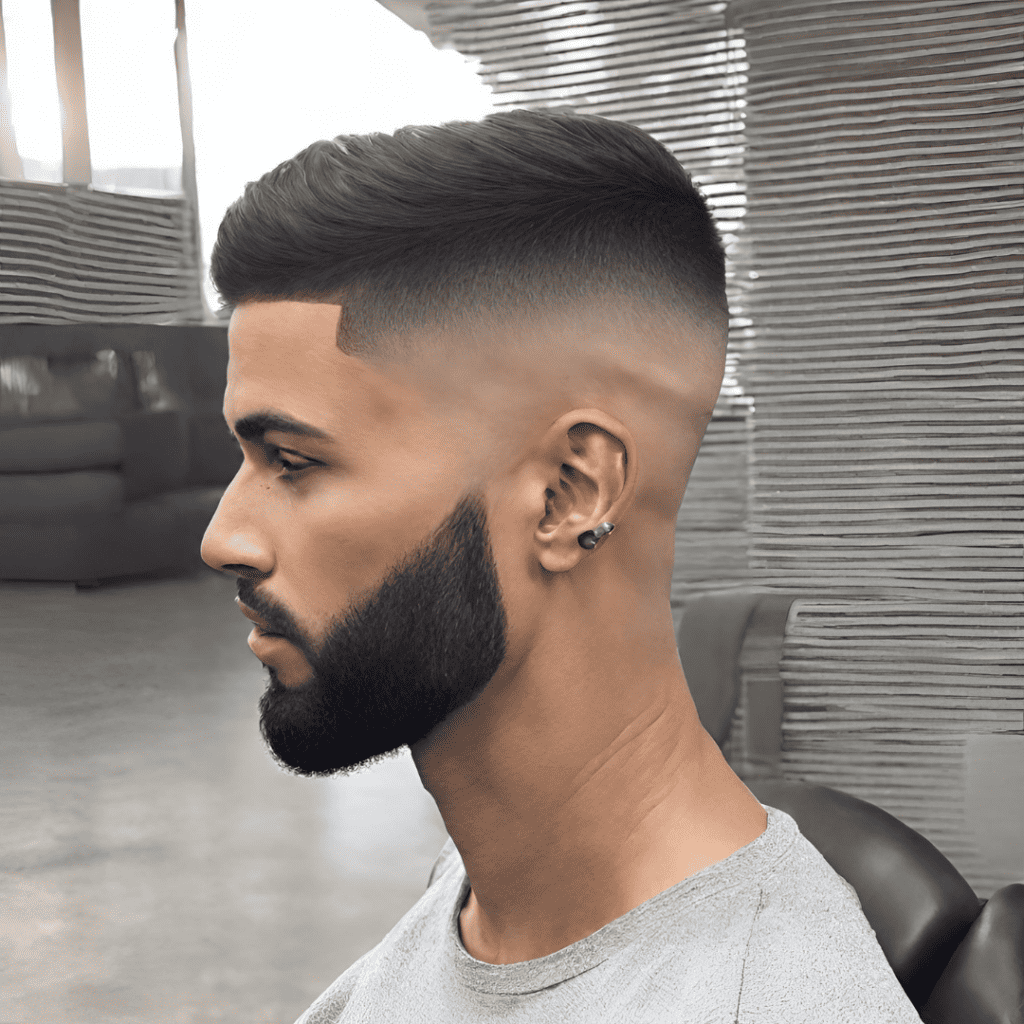 A man with a Fade Haircut 