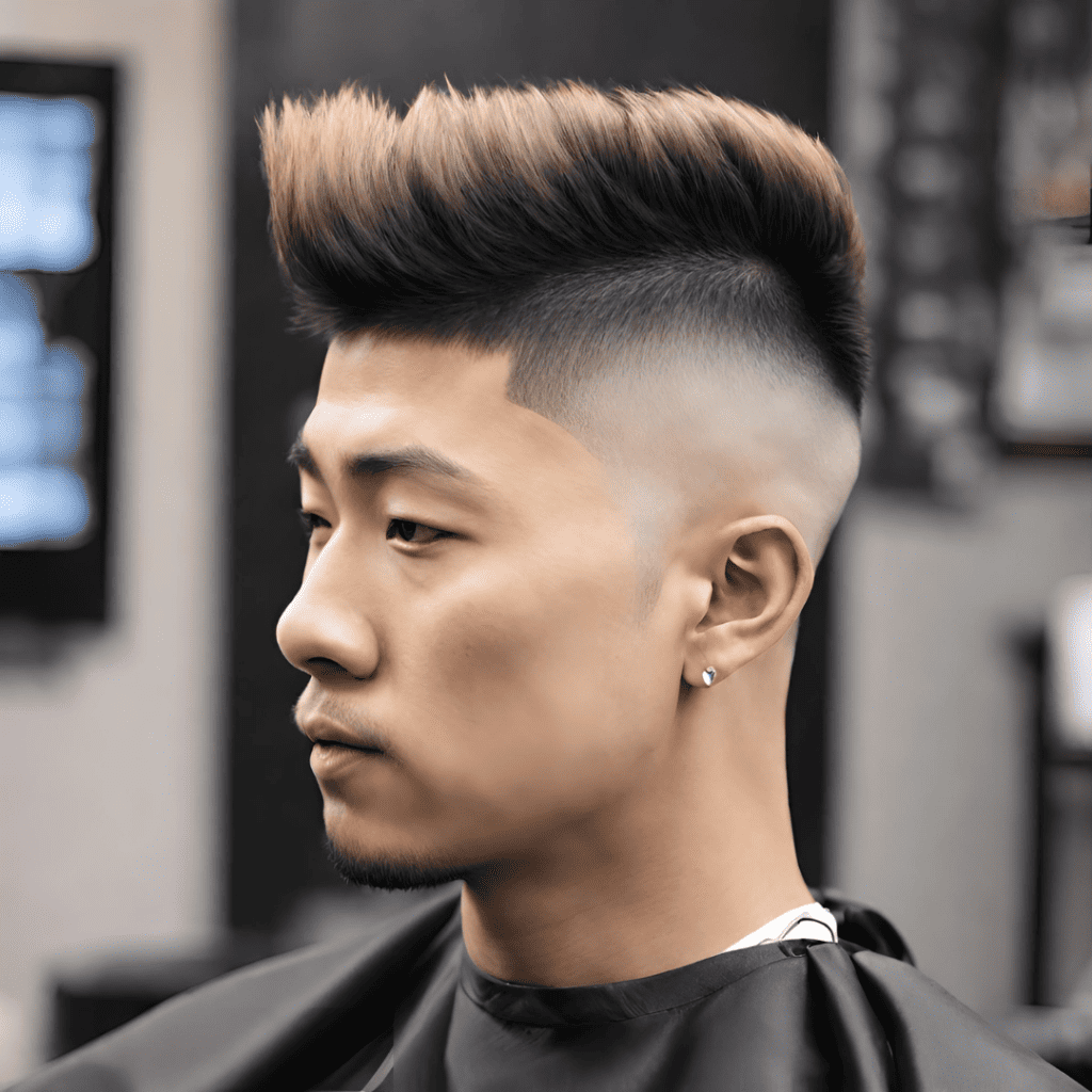 An Asian man with a  Fade Haircut 6