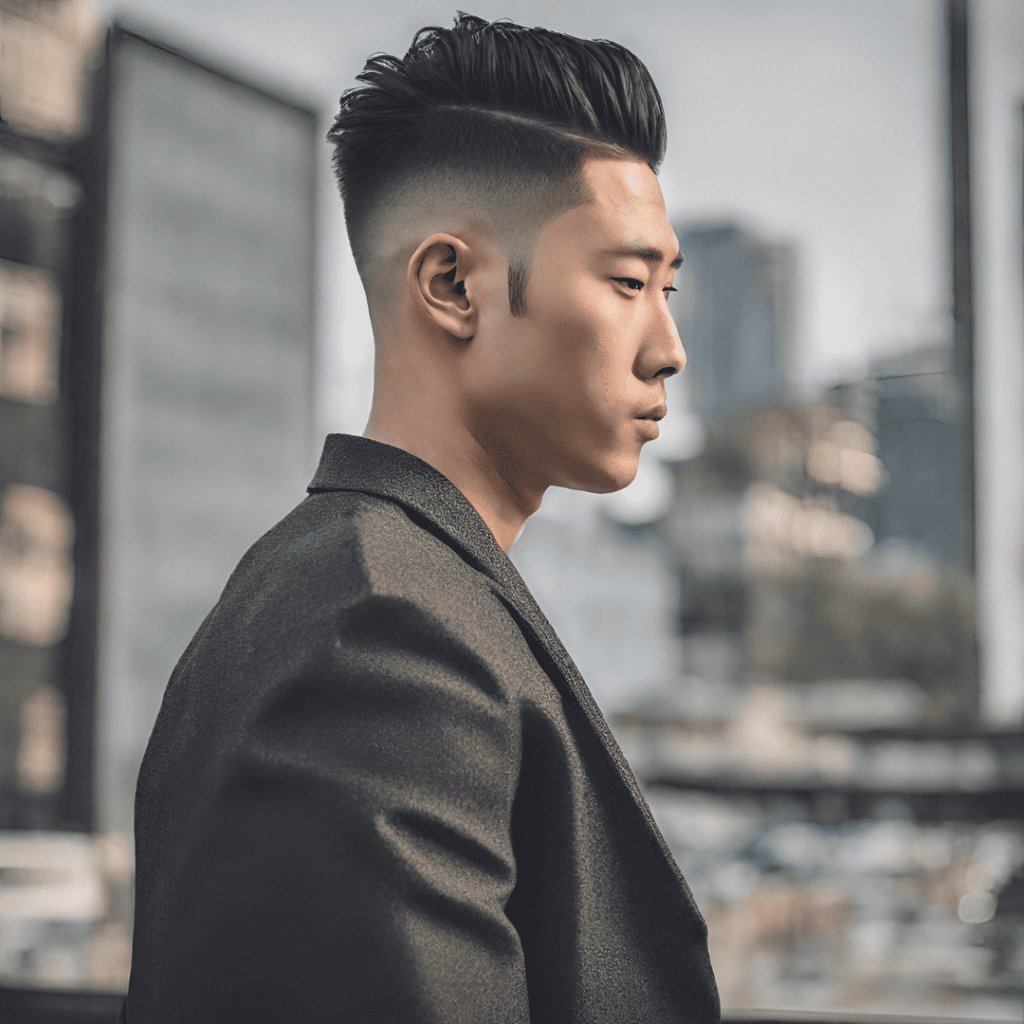 An Asian man with a Fade Haircut 8